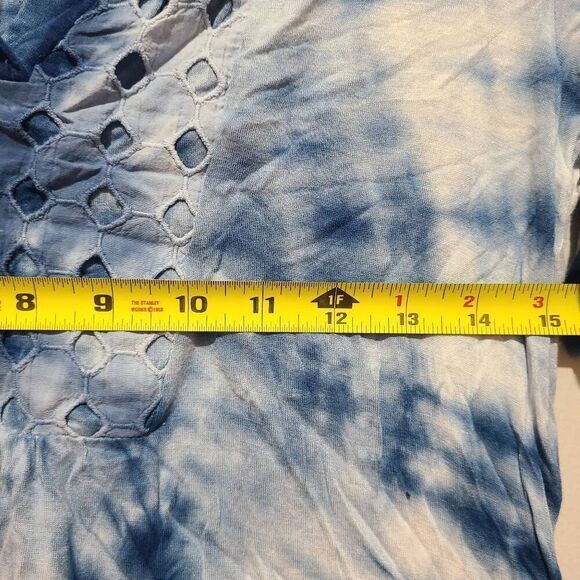 OSO Casuals Womens Blue Tie Dye Tunic Detail Scoop neck Size M - Picture 6 of 7